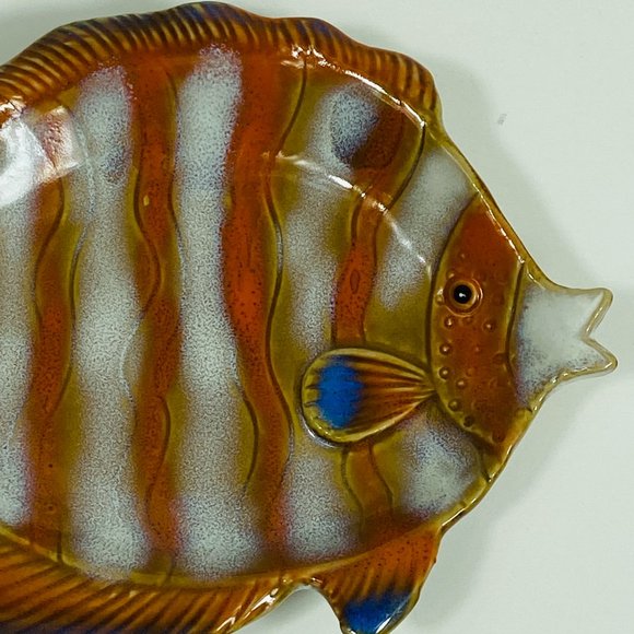 $5 when Bundled with 2 other items. 
Ceramic Fish Trinket Dish, Orange, White, - Picture 2 of 5